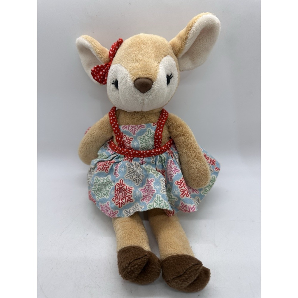 Douglas Cuddle Toys #2357 Deer Plush Doe Snowflake Dress Christmas Holiday 2015